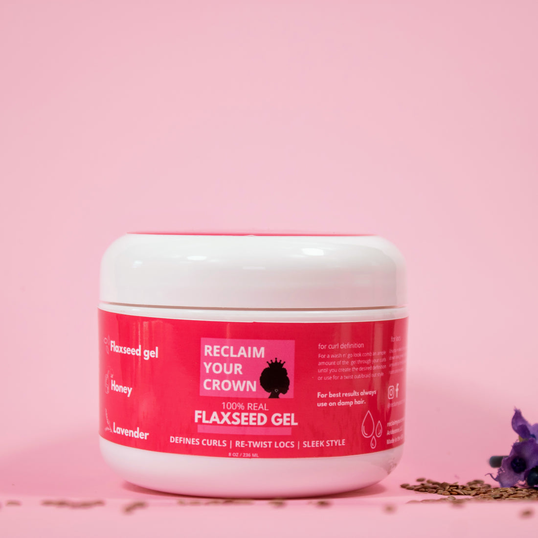 Curling Gel for hair made with Flaxseed flake free and moisturizing