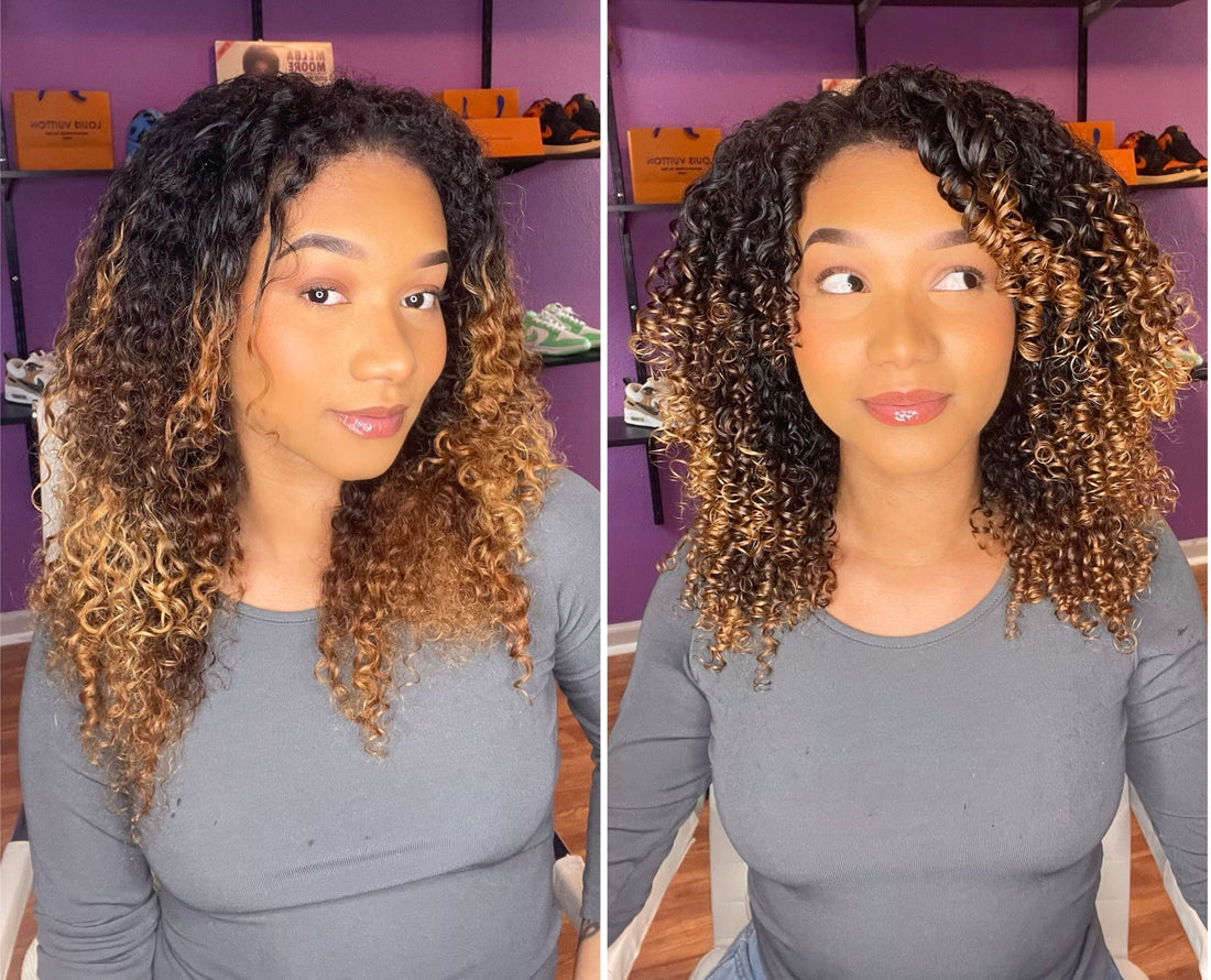 Before and After Photo showing the results of Flaxseed Curl Gel by Reclaim Your Crown